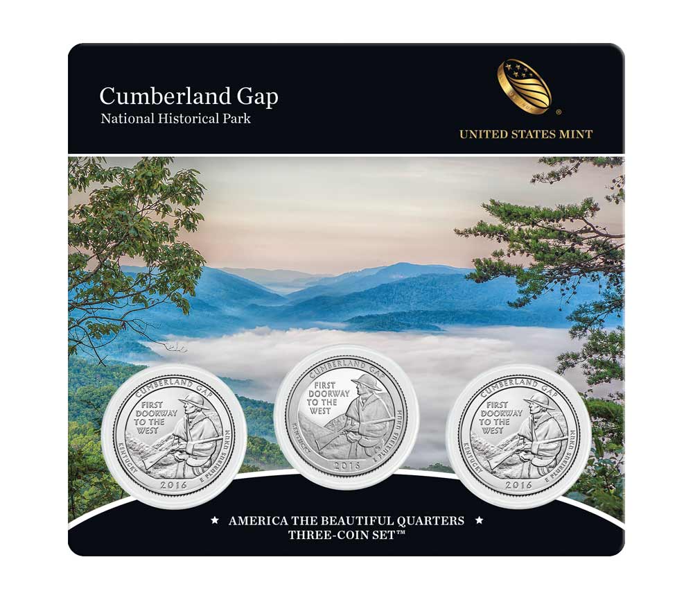 The 2016 Cumberland Gap National Historical Park 3 Coin Set