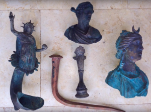 Ancient Artifacts Recovered from the Caesarea Shipwreck, Including Sol at the far left and Luna at the far right.