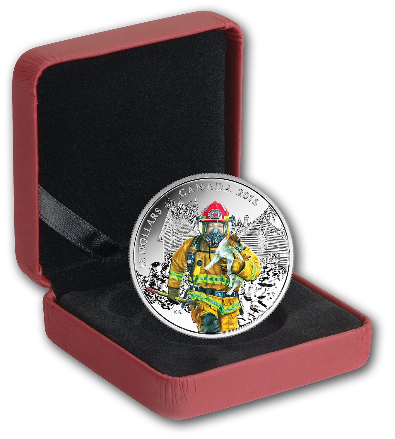 Canada 2016 Silver Firefighter $15 Coin in Box