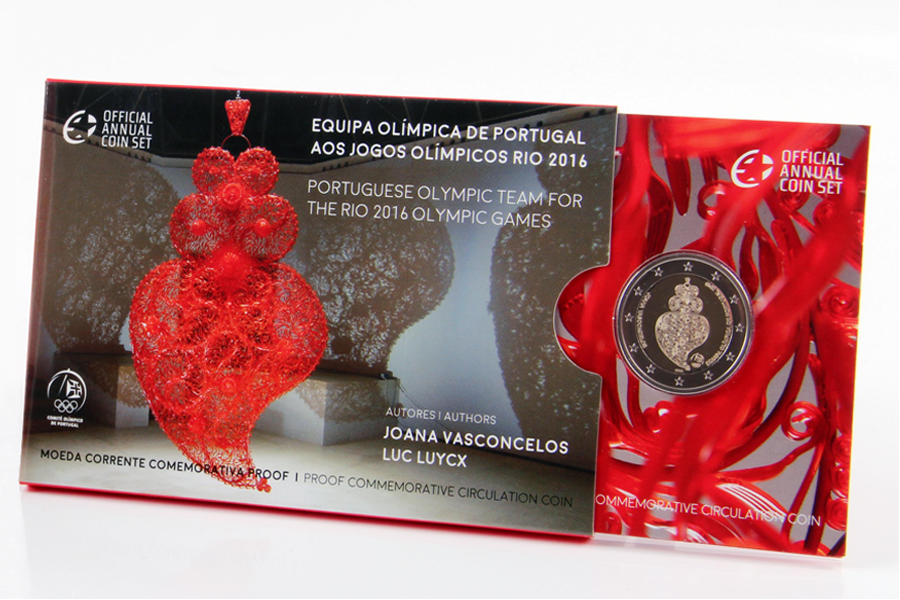 Packaging for the Proof 2016 Portugal 2 Euro Commemorative coin