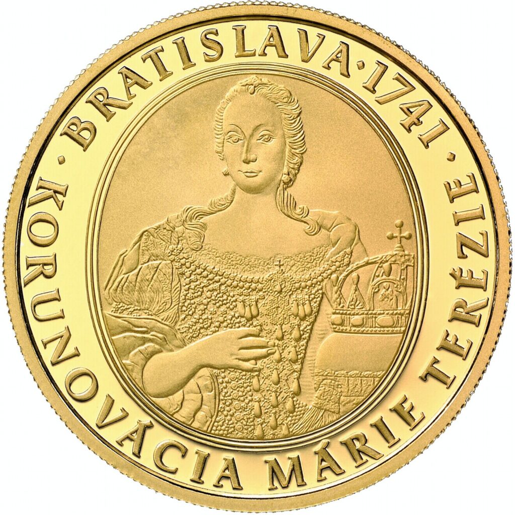 Slovakia 2016 100 Euro Gold Matia Theresa Coin Obverse