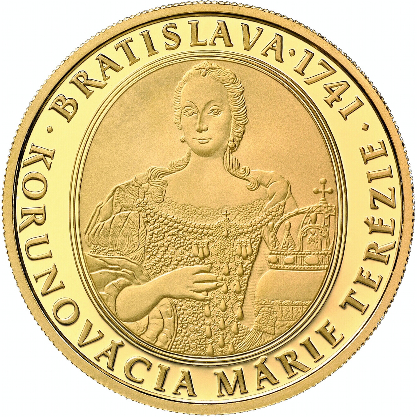 Slovakia 2016 100 Euro Gold Matia Theresa Coin Obverse