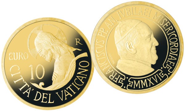 Vatican 2016 Gold 10 Euro Baptism Coin
