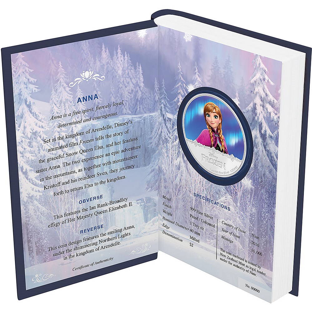 Frozen 2016 Silver Anna Coin box
