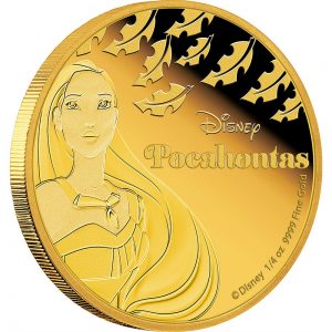 2016 Disney Princess Pocahontas 1/4oz Gold Coin Reverse