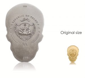 Comparison of the sizes for the two 2016 Skull No1 coins from Palau