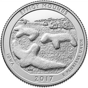 USA 2017 Effigy Mounds Quarter Dollar Coin Reverse