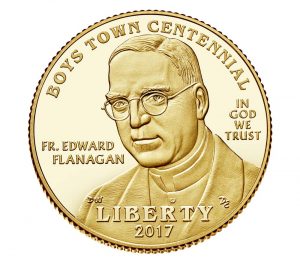 USA 2017 Boys Town Centennial Commemorative Gold 5 Dollar Coin Obverse