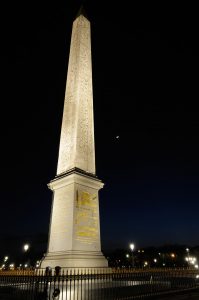 Luxor Obelisk at the Place de la Concorde at night