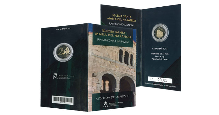 Spain 2017 Proof Commemorative €2 Coin - the Church of St Mary at Mount Naranco