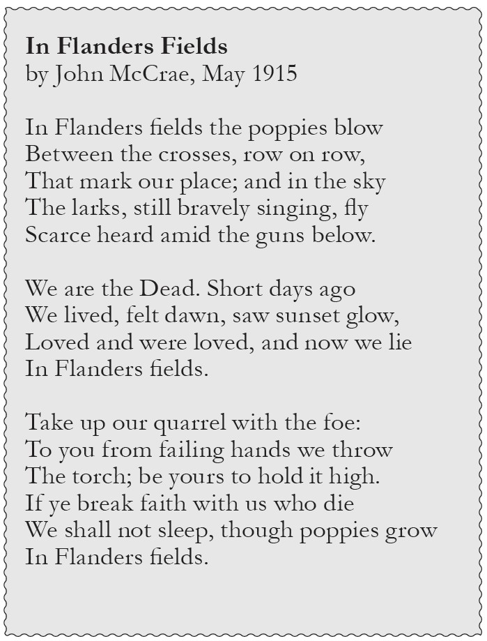 In Fladers Fields by John McCrae