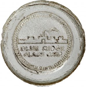 1C Blue Ridge Glass Corporation Aqua Glass Token