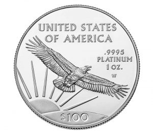 USA 2017 20th Anniversary Platinum Eagle Proof Coin Reverse