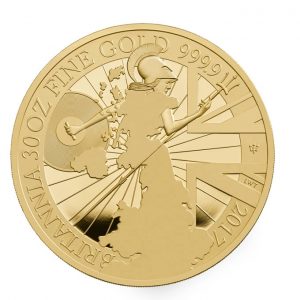 UK 2017 Proof Britannia 30oz Gold Coin Reverse