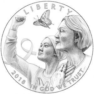 USA 2018 Breat Cancer Awareness Commemorative Coin Obverse Design