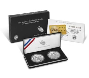 USA WWI Centennial Marines Silver Medal Companion Set