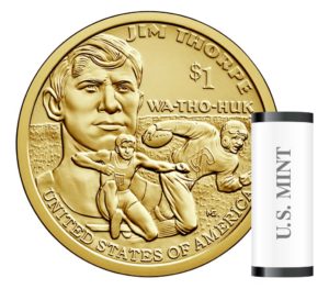 2018 Native American Jim Thorpe Dollar Coin 25 coin roll
