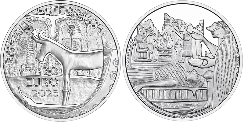 Austria 20 euro silver Beliefs and Rituals coin from The White Gold of Hallstatt series, 2026 COTY Most Historically Significant Coin
