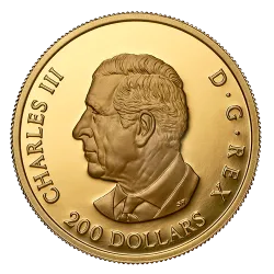 Obverse of the Allegories of Peace and Freedom coin with the effigy of King Charles III by Steven Rosati