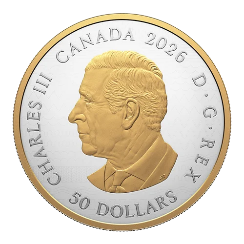 Obverse of the 2026 Heraldic Landscape coin showing the effigy of King Charles III by Steven Rosati